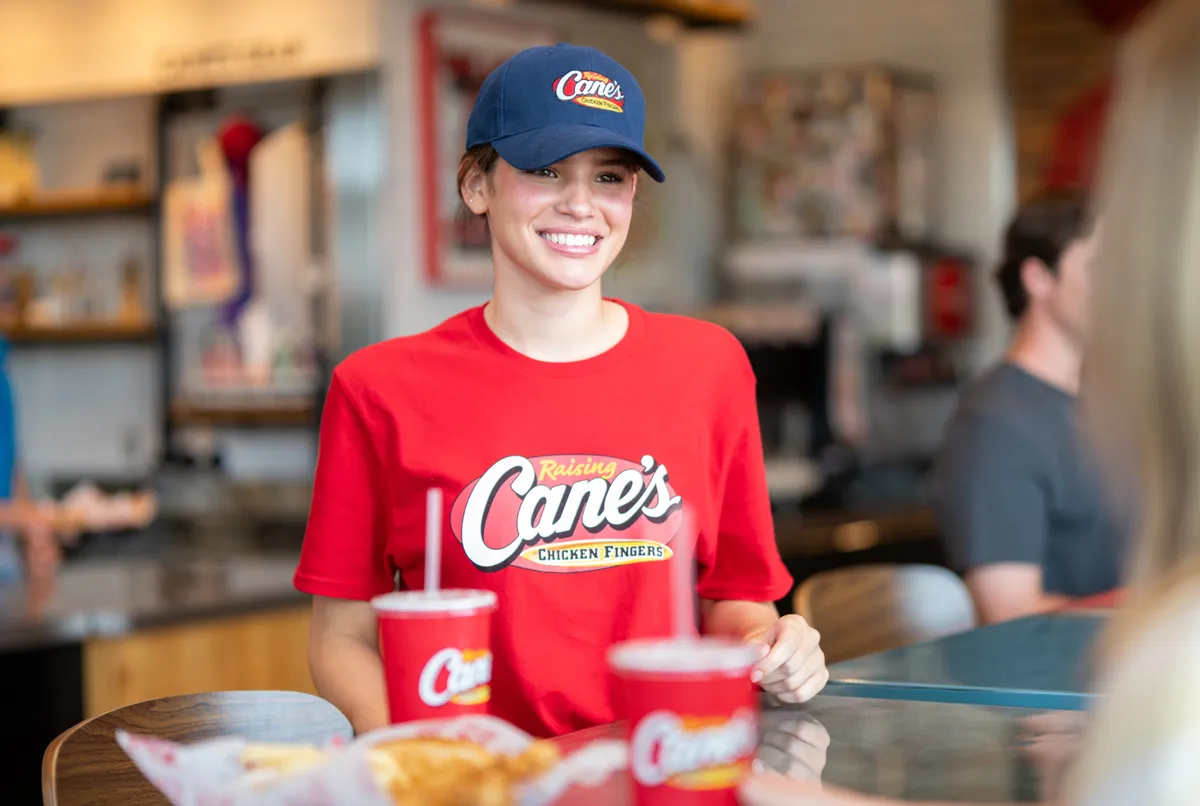 a female employee smiling