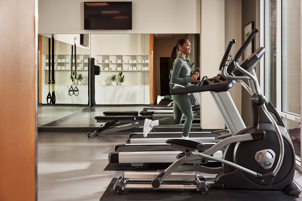Woman running on a treadmill