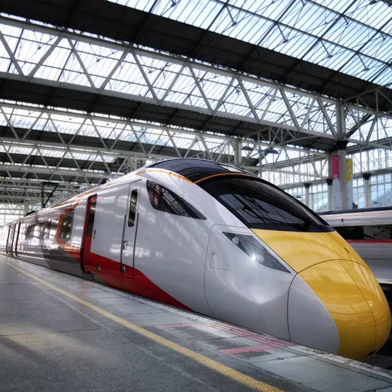 High-speed train representing modern transportation solutions